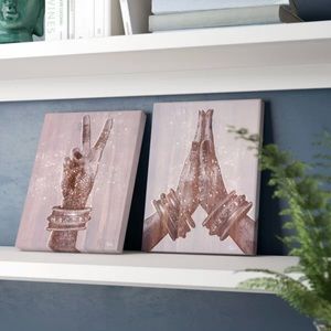 Peace & Namaste on canvas by Olivia Rose (2 pieces)